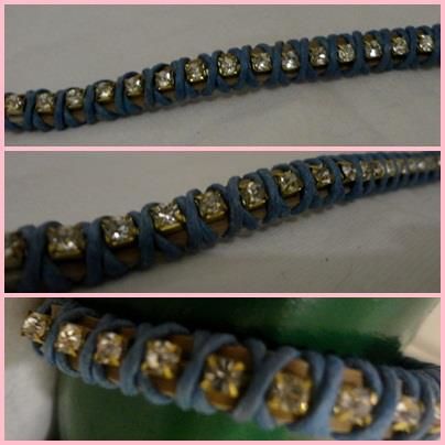 Pulseira Shambala strass Azul