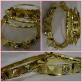 Conjunto 6 Pulseiras Spike Dourada