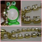 Pulseira Fio Strass Dourada